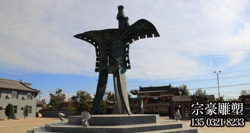 大型青銅酒樽景觀(guān)雕塑